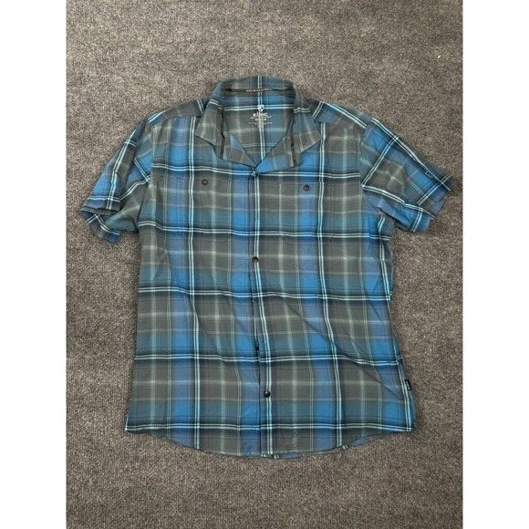Kuhl Other - KUHL Short Sleeve Button Down Plaid Shirt Blue Men's M "Born In The Mountains"